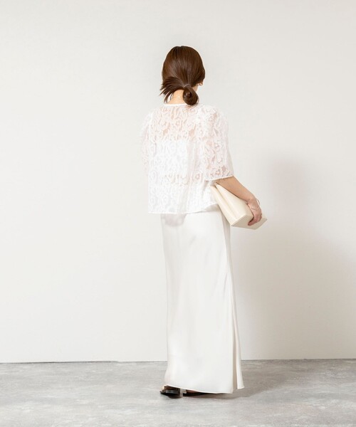 NOLLEY’S Sophi（ノーリーズソフィ）の「ウォッシャブルワッシャーオーガンジーカットジャガードブラウス（シャツ/ブラウス・レディース・ホワイト/ミント・38）」の14枚目の写真