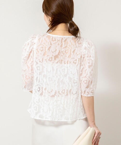 NOLLEY’S Sophi（ノーリーズソフィ）の「ウォッシャブルワッシャーオーガンジーカットジャガードブラウス（シャツ/ブラウス・レディース・ホワイト/ミント・38）」の18枚目の写真