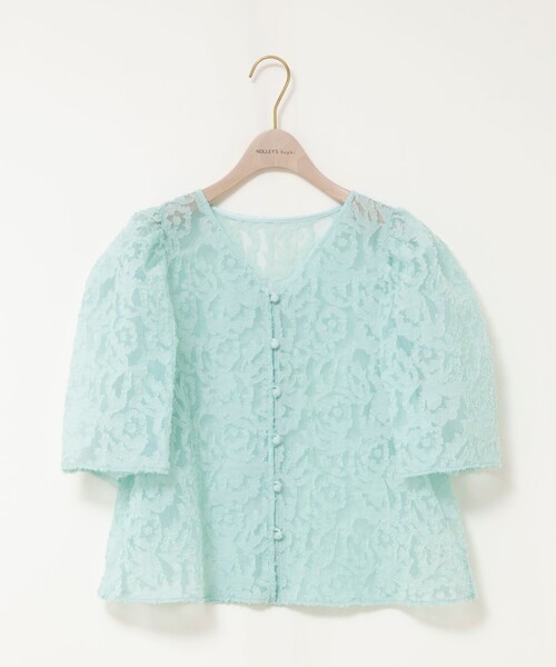 NOLLEY’S Sophi（ノーリーズソフィ）の「ウォッシャブルワッシャーオーガンジーカットジャガードブラウス（シャツ/ブラウス・レディース・ホワイト/ミント・38）」の19枚目の写真