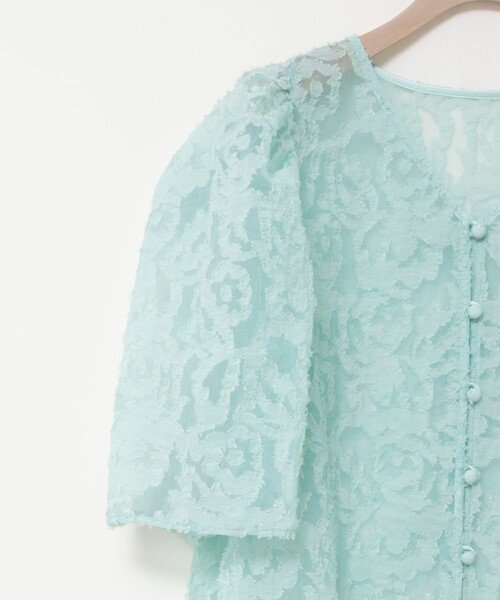 NOLLEY’S Sophi（ノーリーズソフィ）の「ウォッシャブルワッシャーオーガンジーカットジャガードブラウス（シャツ/ブラウス・レディース・ホワイト/ミント・38）」の22枚目の写真