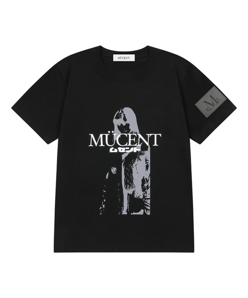 MUCENT(ムセント)の「ヒカロレタリング半袖Tシャツ(2カラー)(Tシャツ/カットソー・レディース・ブラック/ホワイト・FREE)」の1枚目の写真