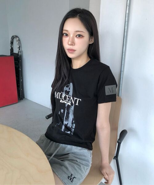 MUCENT(ムセント)の「ヒカロレタリング半袖Tシャツ(2カラー)(Tシャツ/カットソー・レディース・ブラック/ホワイト・FREE)」の14枚目の写真