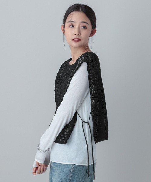 GLOBAL WORK(グローバルワーク)の「MATINEE LINE/透かし編みリボンベスト/646678(ベスト・レディース・ブラック/ブラウン/ホワイト系その他・LARGE/MEDIUM)」の15枚目の写真