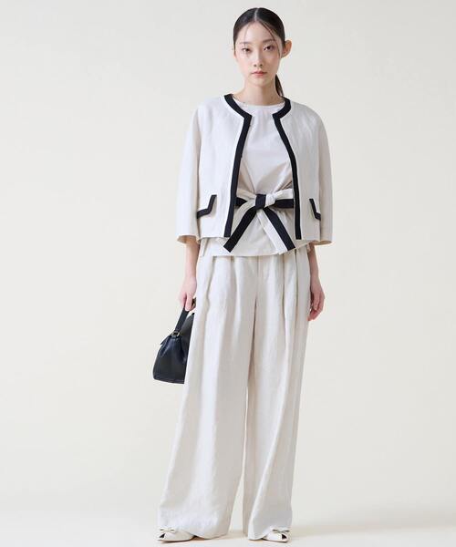 Tiara（ティアラ）の「リボンベルトブラウス（シャツ/ブラウス・レディース・ブラック/アイボリー・FREE）」の6枚目の写真