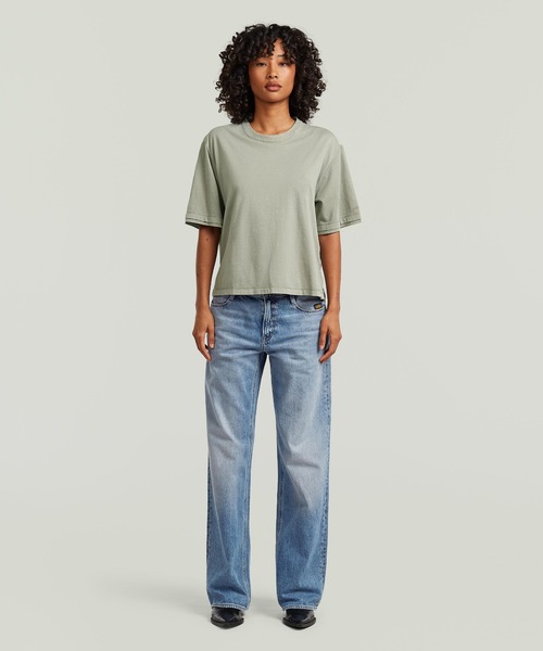 G-STAR(ジースター)の「Woven Mix Washed Relaxed T-Shirt/異素材ミックスウォッシュ加工リラックスTシャツ(Tシャツ/カットソー・レディース・グリーン系その他・X-SMALL/SMALL/MEDIUM)」の5枚目の写真