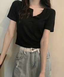 ヘンリーネックコンパクトTシャツ