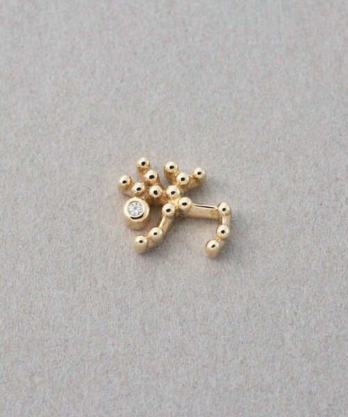 ゾディアック] K10YG ダイヤモンド ピアス /いて座（ピアス（片耳用