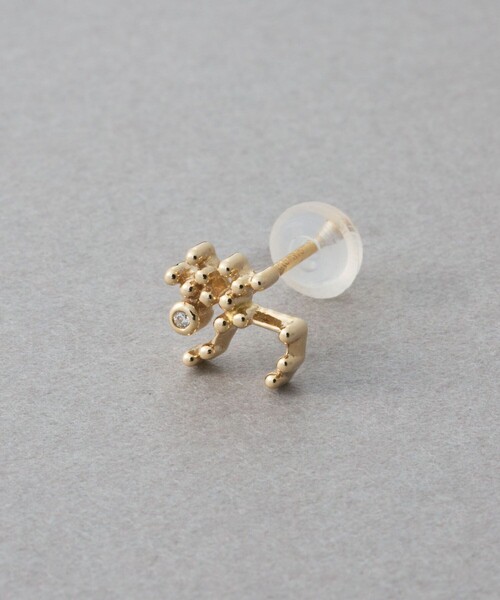 ゾディアック] K10YG ダイヤモンド ピアス /いて座（ピアス（片耳用