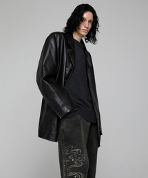 ULKIN（ウルキン）の「[ランウェイ] フェイドウォッシュドポウレザーブレザー_ブラック（ライダースジャケット）」