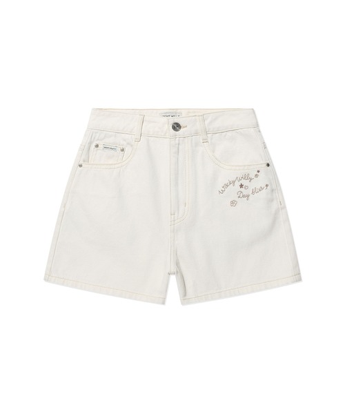 Wacky WiLLy（ワッキーウィリー）の「WOMEN'S DENIM SHORTS（デニムパンツ・レディース・ブルー/クリーム・SMALL/MEDIUM）」の2枚目の写真