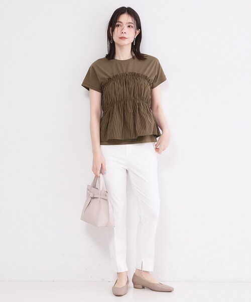 OPAQUE.CLIP（オペークドットクリップ）の「ビスチェドッキングTシャツ【洗濯機OK】（Tシャツ/カットソー・レディース・ブルー系9/ブラウン系その他5/アイボリー系4・40/38）」の9枚目の写真