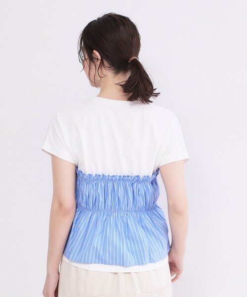 OPAQUE.CLIP（オペークドットクリップ）の「ビスチェドッキングTシャツ【洗濯機OK】（Tシャツ/カットソー・レディース・ブルー系9/ブラウン系その他5/アイボリー系4・40/38）」の18枚目の写真