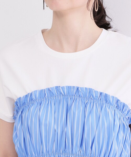 OPAQUE.CLIP（オペークドットクリップ）の「ビスチェドッキングTシャツ【洗濯機OK】（Tシャツ/カットソー・レディース・ブルー系9/ブラウン系その他5/アイボリー系4・40/38）」の19枚目の写真