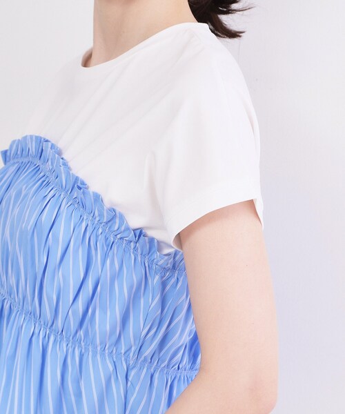OPAQUE.CLIP（オペークドットクリップ）の「ビスチェドッキングTシャツ【洗濯機OK】（Tシャツ/カットソー・レディース・ブルー系9/ブラウン系その他5/アイボリー系4・40/38）」の20枚目の写真