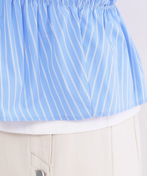 OPAQUE.CLIP（オペークドットクリップ）の「ビスチェドッキングTシャツ【洗濯機OK】（Tシャツ/カットソー・レディース・ブルー系9/ブラウン系その他5/アイボリー系4・40/38）」の21枚目の写真