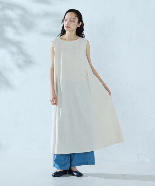 ONIGIRI(オニギリ)の「ノースリーブ アッパッパ(ワンピース・レディース・ネイビー/オレンジ/ベージュ/カーキ・LARGE/MEDIUM)」の7枚目の写真