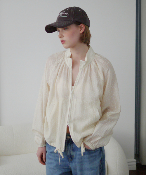 AFTERHOURS(アフターアワーズ)の「SHEER FLORAL SUMMER JACKET (BUTTER)(ナイロンジャケット・レディース・ライトイエロー・FREE)」の2枚目の写真