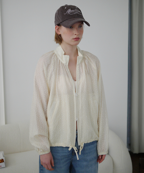 AFTERHOURS(アフターアワーズ)の「SHEER FLORAL SUMMER JACKET (BUTTER)(ナイロンジャケット・レディース・ライトイエロー・FREE)」の3枚目の写真