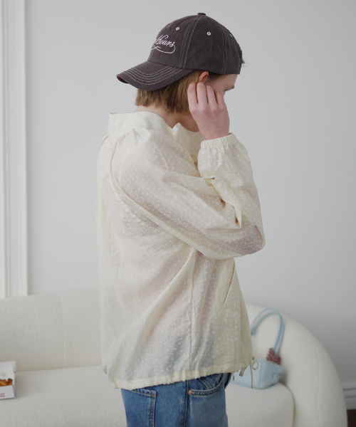 AFTERHOURS(アフターアワーズ)の「SHEER FLORAL SUMMER JACKET (BUTTER)(ナイロンジャケット・レディース・ライトイエロー・FREE)」の4枚目の写真