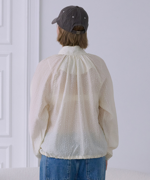 AFTERHOURS(アフターアワーズ)の「SHEER FLORAL SUMMER JACKET (BUTTER)(ナイロンジャケット・レディース・ライトイエロー・FREE)」の5枚目の写真
