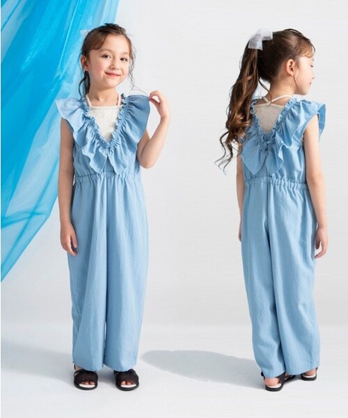 BRANSHES（ブランシェス）の「【プチレディ】マルチウェイサロペット（サロペット/オーバーオール・キッズ・ベージュ/サックスブルー/チャコールグレー・100/90/110/150/130/140/120）」の7枚目の写真