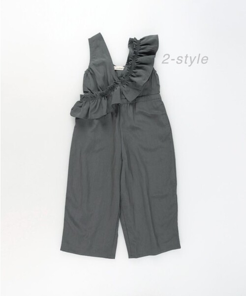 BRANSHES（ブランシェス）の「【プチレディ】マルチウェイサロペット（サロペット/オーバーオール・キッズ・ベージュ/サックスブルー/チャコールグレー・100/90/110/150/130/140/120）」の21枚目の写真