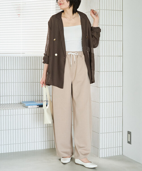 FREAK'S STORE(フリークスストア)の「限定展開 <接触冷感>ダンボール ワイド カーブ パンツ(その他パンツ・レディース・ブラック/グレー/ネイビー/ベージュ/ブラウン・MEDIUM/SMALL)」の16枚目の写真