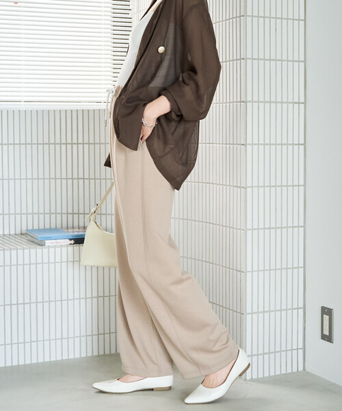 FREAK'S STORE(フリークスストア)の「限定展開 <接触冷感>ダンボール ワイド カーブ パンツ(その他パンツ・レディース・ブラック/グレー/ネイビー/ベージュ/ブラウン・MEDIUM/SMALL)」の19枚目の写真