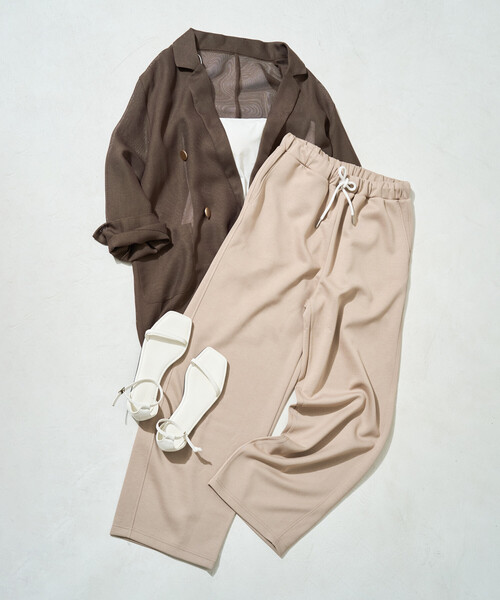 FREAK'S STORE(フリークスストア)の「限定展開 <接触冷感>ダンボール ワイド カーブ パンツ(その他パンツ・レディース・ブラック/グレー/ネイビー/ベージュ/ブラウン・MEDIUM/SMALL)」の22枚目の写真