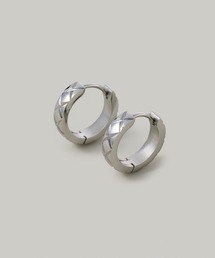 Jolie Toujours（ジョリトゥジュール）の「【汗や水に強い】〈ステンレス〉キルトラインフープピアス（ピアス（両耳用））」