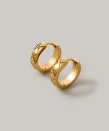 Jolie Toujours（ジョリトゥジュール）の「【汗や水に強い】〈ステンレス〉キルトラインフープピアス（ピアス（両耳用））」