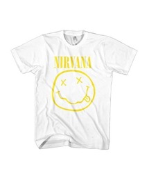 NIRVANA（ニルヴァーナ）の「Nirvana Yellow Happy Face Unisex Black T Shirt 2026年 夏 夏服（Tシャツ/カットソー）」