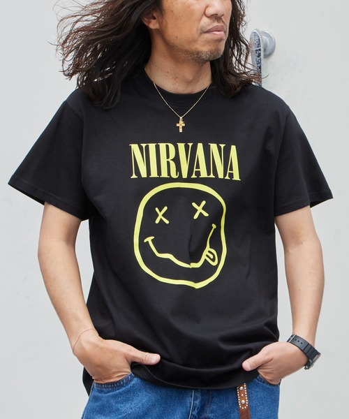 NIRVANA（ニルヴァーナ）の「Nirvana Yellow Happy Face Unisex Black T Shirt 2026年 夏 夏服（Tシャツ/カットソー・メンズ・ブラック・S/M/L/XL）」の13枚目の写真