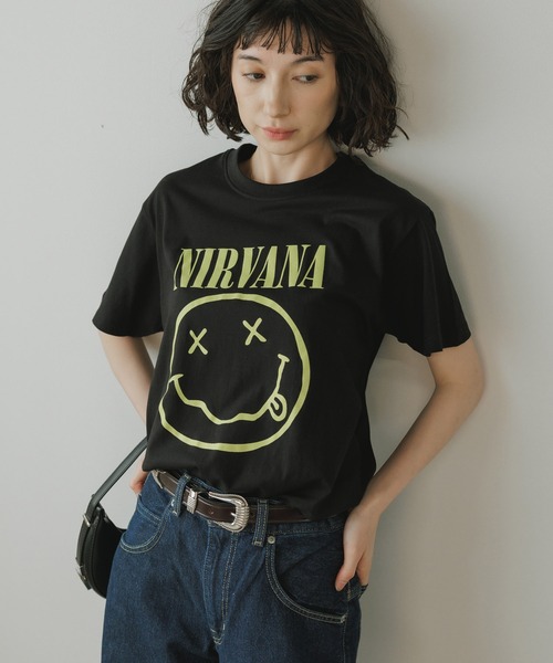 NIRVANA（ニルヴァーナ）の「Nirvana Yellow Happy Face Unisex Black T Shirt 2026年 夏 夏服（Tシャツ/カットソー・メンズ・ブラック・S/M/L/XL）」の18枚目の写真