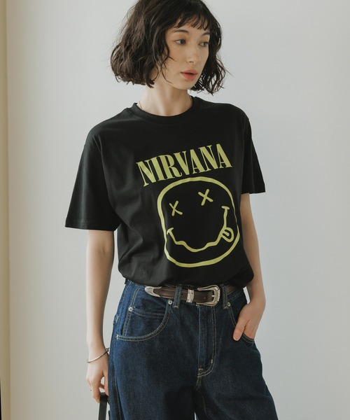 NIRVANA（ニルヴァーナ）の「Nirvana Yellow Happy Face Unisex Black T Shirt 2026年 夏 夏服（Tシャツ/カットソー・メンズ・ブラック・S/M/L/XL）」の15枚目の写真