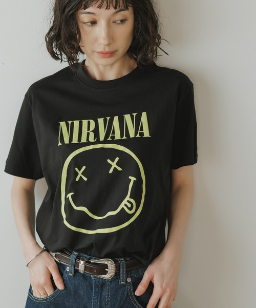 NIRVANA（ニルヴァーナ）の「Nirvana Yellow Happy Face Unisex Black T Shirt 2026年 夏 夏服（Tシャツ/カットソー・メンズ・ブラック・S/M/L/XL）」の19枚目の写真