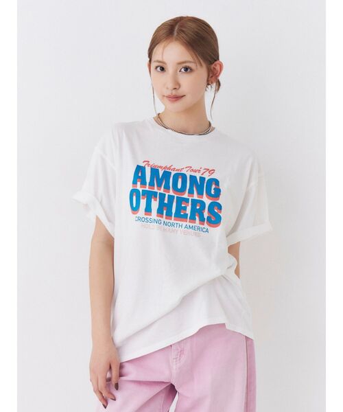 Ungrid（アングリッド）の「ツアーロゴルーズTee（Tシャツ/カットソー・レディース・チャコールグレー/オフホワイト/オレンジ・FREE）」の5枚目の写真