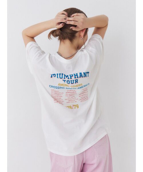 Ungrid（アングリッド）の「ツアーロゴルーズTee（Tシャツ/カットソー・レディース・チャコールグレー/オフホワイト/オレンジ・FREE）」の6枚目の写真