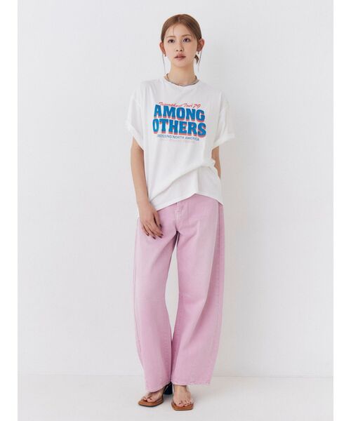 Ungrid（アングリッド）の「ツアーロゴルーズTee（Tシャツ/カットソー・レディース・チャコールグレー/オフホワイト/オレンジ・FREE）」の7枚目の写真