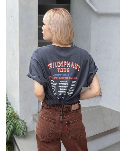 Ungrid（アングリッド）の「ツアーロゴルーズTee（Tシャツ/カットソー・レディース・チャコールグレー/オフホワイト/オレンジ・FREE）」の10枚目の写真