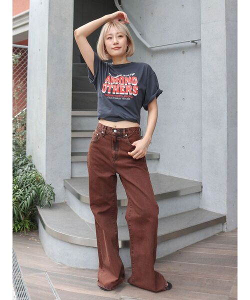 Ungrid（アングリッド）の「ツアーロゴルーズTee（Tシャツ/カットソー・レディース・チャコールグレー/オフホワイト/オレンジ・FREE）」の11枚目の写真