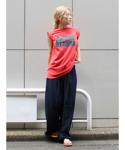 Ungrid（アングリッド）の「ツアーロゴルーズTee（Tシャツ/カットソー・レディース・チャコールグレー/オフホワイト/オレンジ・FREE）」の17枚目の写真