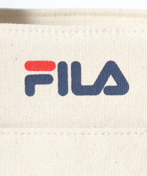 FILA（フィラ）の「FILA（フィラ）コットンキャンバス配色ミニトートバッグ/ランチトート/ワンポイントロゴプリント/無地 ストライプ（トートバッグ・レディース・ホワイト×ブラック/ブルー系その他・FREE）」の9枚目の写真