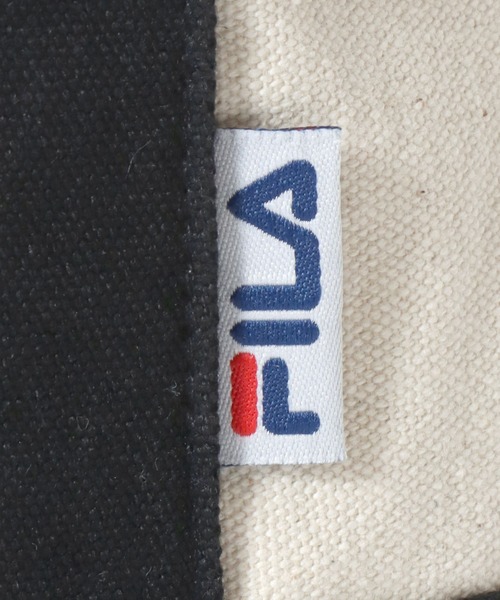 FILA（フィラ）の「FILA（フィラ）コットンキャンバス配色ミニトートバッグ/ランチトート/ワンポイントロゴプリント/無地 ストライプ（トートバッグ・レディース・ホワイト×ブラック/ブルー系その他・FREE）」の11枚目の写真
