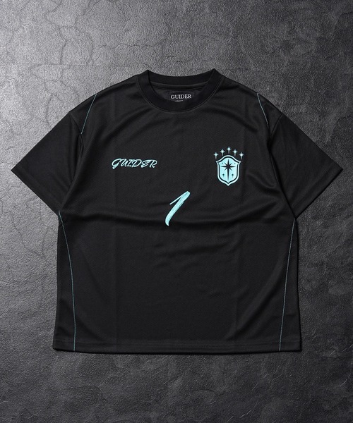 GUIDER（ガイダー）の「【GUIDER】ナンバリング メッシュ Tee / Numbered Mesh Tee（Tシャツ/カットソー・メンズ・ブラック×ブルー/ブラック×イエロー/ブラック×ホワイト・M/S/L）」の14枚目の写真