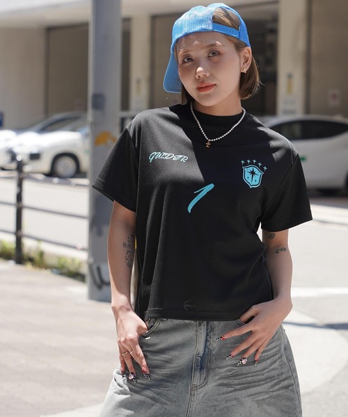 GUIDER（ガイダー）の「【GUIDER】ナンバリング メッシュ Tee / Numbered Mesh Tee（Tシャツ/カットソー・メンズ・ブラック×ブルー/ブラック×イエロー/ブラック×ホワイト・M/S/L）」の16枚目の写真