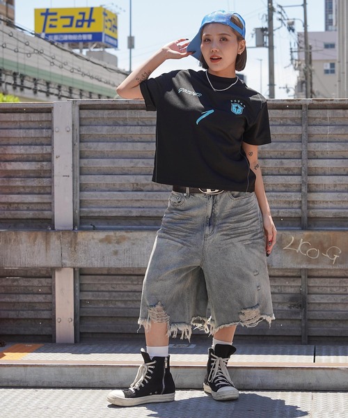 GUIDER（ガイダー）の「【GUIDER】ナンバリング メッシュ Tee / Numbered Mesh Tee（Tシャツ/カットソー・メンズ・ブラック×ブルー/ブラック×イエロー/ブラック×ホワイト・M/S/L）」の18枚目の写真