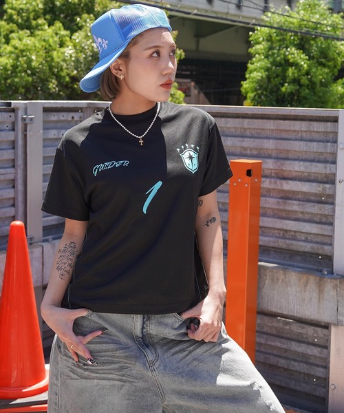 GUIDER（ガイダー）の「【GUIDER】ナンバリング メッシュ Tee / Numbered Mesh Tee（Tシャツ/カットソー・メンズ・ブラック×ブルー/ブラック×イエロー/ブラック×ホワイト・M/S/L）」の19枚目の写真