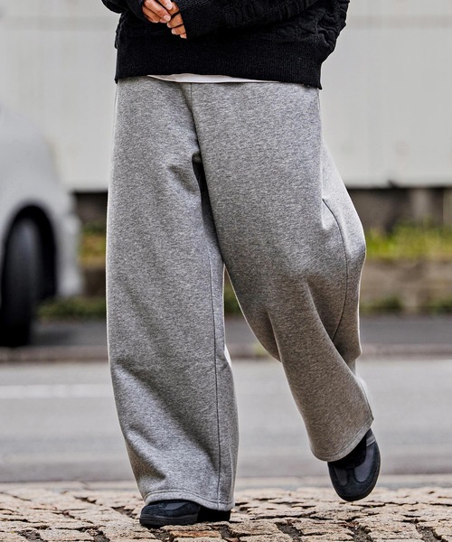CAMBIO(カンビオ)の「mp15104-Fleece Lined Baggy Wide Sweat pants バギーワイドスウェットパンツ(A70826cmb)(スウェットパンツ・メンズ・ミックスグレー/ブラック/ネイビー/ベージュ/レッド系その他・L/M/S)」の2枚目の写真