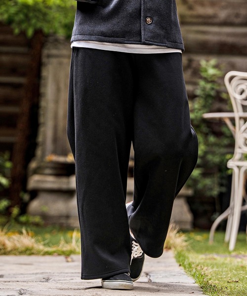 CAMBIO(カンビオ)の「mp15104-Fleece Lined Baggy Wide Sweat pants バギーワイドスウェットパンツ(A70826cmb)(スウェットパンツ・メンズ・ミックスグレー/ブラック/ネイビー/ベージュ/レッド系その他・L/M/S)」の1枚目の写真